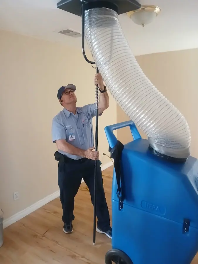 Mini Split Installation technician using HEPA equipment in El Sobrante